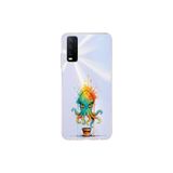 Vivo Y20 ile uyumlu Splash ahtapot tasarımlı şeffaf silikon kılıf