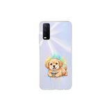 Vivo Y20 ile Uyumlu Splash Köpek Tasarımlı Şeffaf Silikon Kılıf