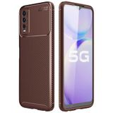 Vivo Y20 Kılıf Kamera Çıkıntılı Karbon Fiber Dokulu Renk Atmaz Kapak Negro