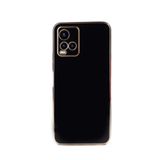 Vivo Y21S ile Uyumlu Kapak Kamera Korumalı Lazer Kesim Lüx Silikon Kılıf - Siyah