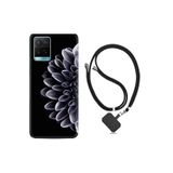 Vivo Y21s ile Uyumlu Kılıf Silikon Desen Boyun Askılı Çiçekler 1639