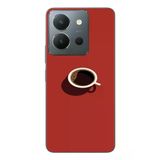 Vivo Y36 Uyumlu Sade Kahve Kupası Baskılı Silikon Kılıf