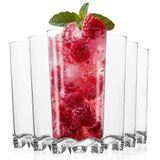 Vivocci Kırılmaz Tritan Plastik Su İçme Bardakları 12 oz | Meyve Suyu İçecekleri ve Kokteyller için İdeal | Kırılmaz Barware | Highball Uzun Şeffaf Bardak Bardakları | Bulaşık Makinesinde Yıkanabilir