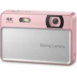 Vıvopack 4K Ultra Hd Dijital Fotoğraf Makinesi, 64 Mp Otomatik Odaklama Vlogging Kamerası, 16X Zoom ve Webcam Modu, Kayar Kapaklı Hediye Seti, Pembe - Çok Renkli