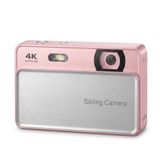 Vıvopack 4K Ultra HD Dijital Fotoğraf Makinesi, 64 MP Otomatik Odaklama Vlogging Kamerası, 16X Zoom ve Webcam Modu, Kayar Kapaklı Hediye Seti, Pembe