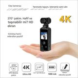 Vivopack 4K Ultra Hd Eylem Kamerası 270 Derece Dönebilir Vlog Spor Wifi Mini Su Geçirmez Kılıflı Kamera