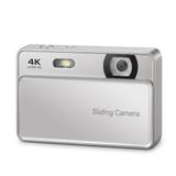 Vıvopack 4K Ultra HD Kayar Kapaklı Dijital Fotoğraf Makinesi, 64MP 16X Zoom Vlogging Kamerası, Otomatik Odaklama ve Webcam Modu, IPS Ekranlı Hediye Seti, Gümüş