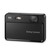 Vıvopack 4K Ultra HD Kayar Kapaklı Dijital Fotoğraf Makinesi, 64MP 16X Zoom Vlogging Kamerası, Otomatik Odaklama ve Webcam Modu, IPS Ekranlı Hediye Seti, Siyah
