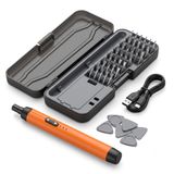 Vıvopack TK-S001 Elektrikli Şarjlı Hassas Tornavida Seti, 0.3N.m Tork & 150 RPM, Type-C Hızlı Şarj, LED Işıklı ve Manyetik Uçlu, Telefon Elektronik Tamiri İçin Mini Tornavida Seti, Turuncu