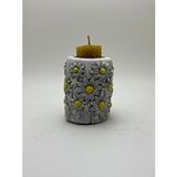 Vivus In Vivusin Papatya Desenli Tealight Mumluk - Balmumu Mum Hediyeli Çok Renkli