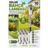 VİVVOV 10 Adet Güneş Enerjili Solar Bahçe Lambası | Otomatik Gece Sensörlü | Suya Dayanıklı LED Bahçe, Balkon, Teras ve Yürüyüş Yolu Aydınlatması