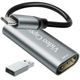 VIXLW Video Yakalama Kartı, USB3.0 HDMI - USB C Yakalama Kartı, 4K 1080P 60FPS, Oyun Canlı Akışı için Video Kayıt Kartı, Windows/Mac OS Sistemi için PS4, Switch, Xbox Ayarlamak için USB C Adaptörlü