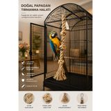 Vixpet Büyük Irk Papağan Tırmanma Halatı 90 cm Çap 30 mm %100 Doğal Kafes Oyuncağı | Stres İpi | Jüt Halat | Macaw | Kakadu | Jako | Amazon | Eklektus