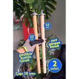 Vixpet Doğal Ahşap Papağan Tünek & Pedikür Kumlu Tünek – Ayak Bakımı ve Tüneme İçin | 35 cm - 18 mm