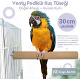 Vixpet Venty 30 cm 36 mm Pedikür Papağan Tüneği - Kumlu Tünek | Macaw | Kakadu | Jako | Amazon | İskender (Alex) | Eklektus | Kayık