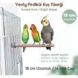 Vixpet Venty Pedikür Papağan Tünek 18 cm Uzunluk 14 mm Çap / 1 Adet - Kumlu Tünek- Zımpara Tünek