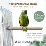 Vixpet Venty Pedikür Papağan Tünek 25 cm Uzunluk 25 mm Çap / 1 Adet - Kumlu Tünek- Zımpara Tünek