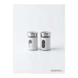 Viyahome Chef Star 2'li Cam Baharatlık Seti Metal Kapaklı Pencere Detaylı Baharat Takımı - Siyah / Beyaz Seçenekli