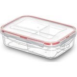 Viyalente 3'Lü 4 Bölmeli Lunch Box 1000 Ml Hava Geçirmez & Sıvı Sızdırmaz Beslenme & Saklama Kabı Lc-520 - Şeffaf