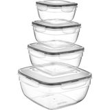 Viyalente Fresh Box Saklama Kabı Seti 0,6 lt +1 lt +1,7 lt + 4,0 lt 4'lü LC-305 - Şeffaf