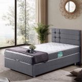 Viyana Baza Başlık Letto Yatak Seti, Gri, 100X200