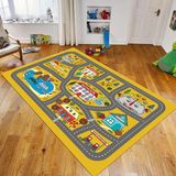 Viyana Home Dijital Baskılı Kaymaz Taban Yıkanabilir Çocuk Odası Oyun Halısı, V-Çocuk-02-Sarı, - 60 x 100 cm