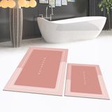 Viyana Home Dijital Baskılı Kaymaz Taban Yıkanabilir Ikili Banyo Paspas Klozet Takımı, V-Klozet-01-Pembe, - 40 x 60 cm - 60 x 100 cm