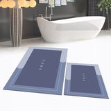 Viyana Home Dijital Baskılı Kaymaz Taban Yıkanabilir Ikili Banyo Paspas Klozet Takımı, V-Klozet-03-Mavi, - 40 x 60 cm - 60 x 100 cm