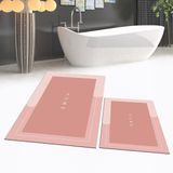 Viyana Home Dijital Baskılı Kaymaz Taban Yıkanabilir Ikili Banyo Paspas Klozet Takımı, V-Klozet-03-Pembe, - 40 x 60 cm - 60 x 100 cm