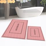 Viyana Home Dijital Baskılı Kaymaz Taban Yıkanabilir Ikili Banyo Paspas Klozet Takımı, V-Klozet-04-Pembe, - Renkli