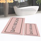 Viyana Home Dijital Baskılı Kaymaz Taban Yıkanabilir Ikili Banyo Paspas Klozet Takımı, V-Klozet-06-Pembe, - 40 x 60 cm - 60 x 100 cm