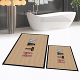 Viyana Home Dijital Baskılı Kaymaz Taban Yıkanabilir Ikili Banyo Paspas Klozet Takımı, V-Klozet-08-Kahve, - Kahverengi - 40 x 60 cm - 60 x 100 cm