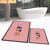 Viyana Home Dijital Baskılı Kaymaz Taban Yıkanabilir Ikili Banyo Paspas Klozet Takımı, V-Klozet-08-Pembe, - Renkli