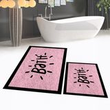 Viyana Home Dijital Baskılı Kaymaz Taban Yıkanabilir Ikili Banyo Paspas Klozet Takımı, V-Klozet-10-Pembe, - Renkli
