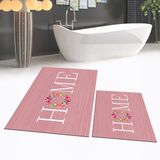 Viyana Home Dijital Baskılı Kaymaz Taban Yıkanabilir Ikili Banyo Paspas Klozet Takımı, V-Klozet-12-Pembe, - 40 x 60 cm - 60 x 100 cm