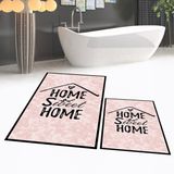 Viyana Home Dijital Baskılı Kaymaz Taban Yıkanabilir Ikili Banyo Paspas Klozet Takımı, V-Klozet-14-Pembe, - Renkli