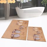 Viyana Home Dijital Baskılı Kaymaz Taban Yıkanabilir Ikili Banyo Paspas Klozet Takımı, V-Klozet-16-Kahve, - Kahverengi - 40 x 60 cm - 60 x 100 cm