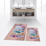 Viyana Home Dijital Baskılı Kaymaz Taban Yıkanabilir Ikili Banyo Paspas Klozet Takımı, V-Klozet-25-Kahve, - Kahverengi - 40 x 60 cm - 60 x 100 cm
