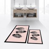 Viyana Home Dijital Baskılı Kaymaz Taban Yıkanabilir Ikili Banyo Paspas Klozet Takımı, V-Klozet-26-Pembe, - Renkli