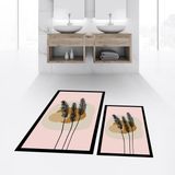 Viyana Home Dijital Baskılı Kaymaz Taban Yıkanabilir Ikili Banyo Paspas Klozet Takımı, V-Klozet-28-Pembe, - 40 x 60 cm - 60 x 100 cm
