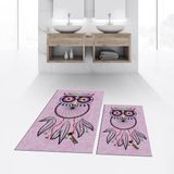 Viyana Home Dijital Baskılı Kaymaz Taban Yıkanabilir Ikili Banyo Paspas Klozet Takımı, V-Klozet-35-Pembe, - Renkli
