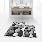 Viyana Home Dijital Baskılı Kaymaz Taban Yıkanabilir Ikili Banyo Paspas Klozet Takımı, V-Klozet-46-Gri, - Renkli
