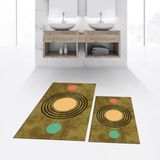 Viyana Home Dijital Baskılı Kaymaz Taban Yıkanabilir Ikili Banyo Paspas Klozet Takımı, V-Klozet-49-Kahve, - Kahverengi - 40 x 60 cm - 60 x 100 cm