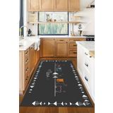 Viyana Home Dijital Baskılı Kaymaz Taban Yıkanabilir Kedi Desenli Mutfak Halısı