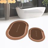 Viyana Home Dijital Baskılı Kaymaz Taban Yıkanabilir Oval Ikili Banyo Paspas Klozet Takımı, V-O-Klozet-01-Kahve, - Kahverengi - 40 x 60 cm - 60 x 100 cm