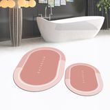 Viyana Home Dijital Baskılı Kaymaz Taban Yıkanabilir Oval Ikili Banyo Paspas Klozet Takımı, V-O-Klozet-01-Pembe, - 40 x 60 cm - 60 x 100 cm