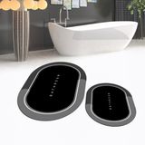 Viyana Home Dijital Baskılı Kaymaz Taban Yıkanabilir Oval Ikili Banyo Paspas Klozet Takımı, V-O-Klozet-01-Siyah, - 40 x 60 cm - 60 x 100 cm
