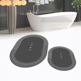 Viyana Home Dijital Baskılı Kaymaz Taban Yıkanabilir Oval Ikili Banyo Paspas Klozet Takımı, V-O-Klozet-03-Gri, - 40 x 60 cm - 60 x 100 cm