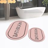 Viyana Home Dijital Baskılı Kaymaz Taban Yıkanabilir Oval Ikili Banyo Paspas Klozet Takımı, V-O-Klozet-06-Pembe, - 40 x 60 cm - 60 x 100 cm