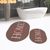 Viyana Home Dijital Baskılı Kaymaz Taban Yıkanabilir Oval Ikili Banyo Paspas Klozet Takımı, V-O-Klozet-12-Kahve, - Kahverengi - 40 x 60 cm - 60 x 100 cm